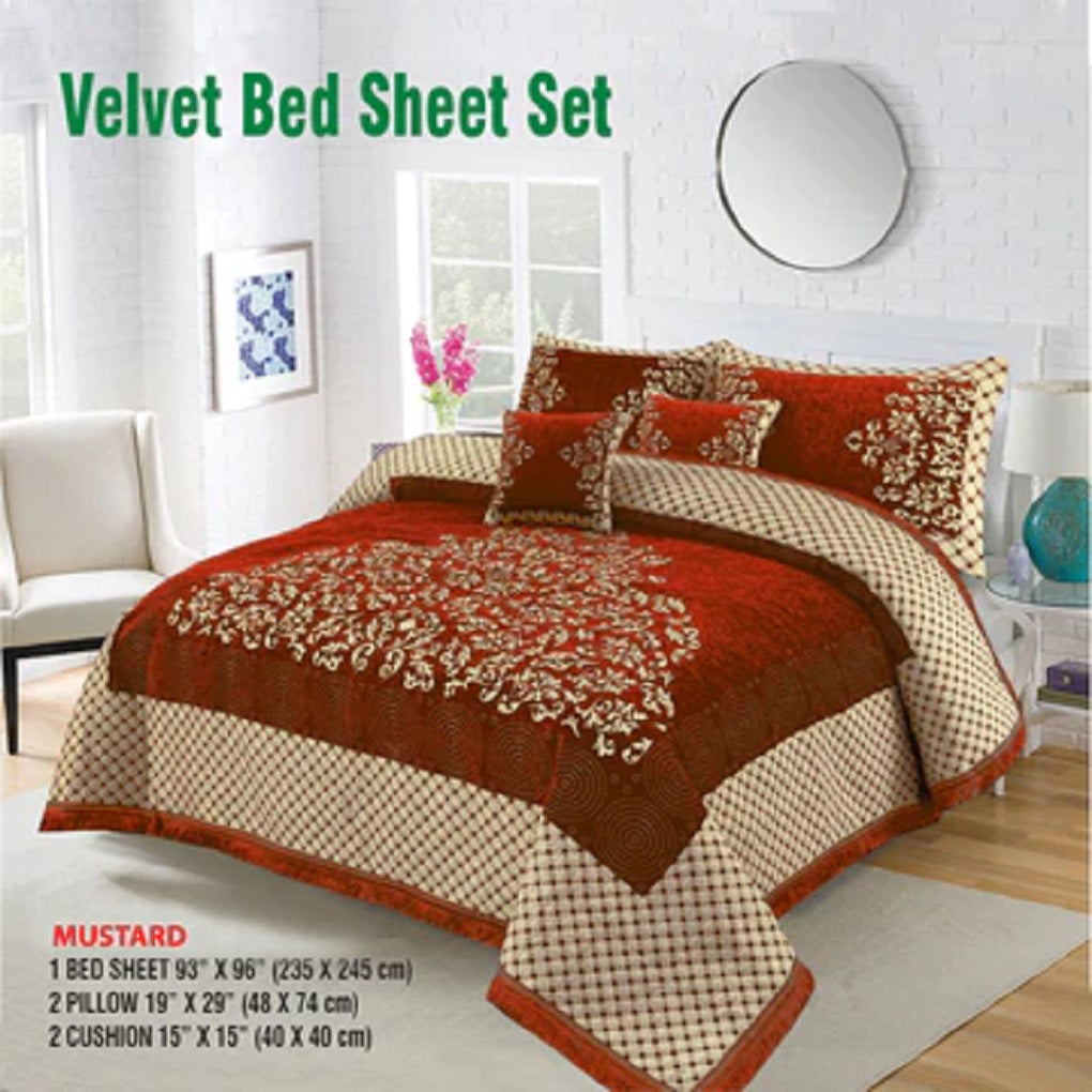 TuRKISH  Style Velvet Jacaurd BedSheet 454