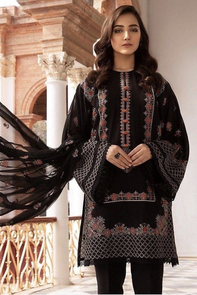 Bareeze BR-5013 Black (Lawn) Embroidered Three Piece Lawn Collection